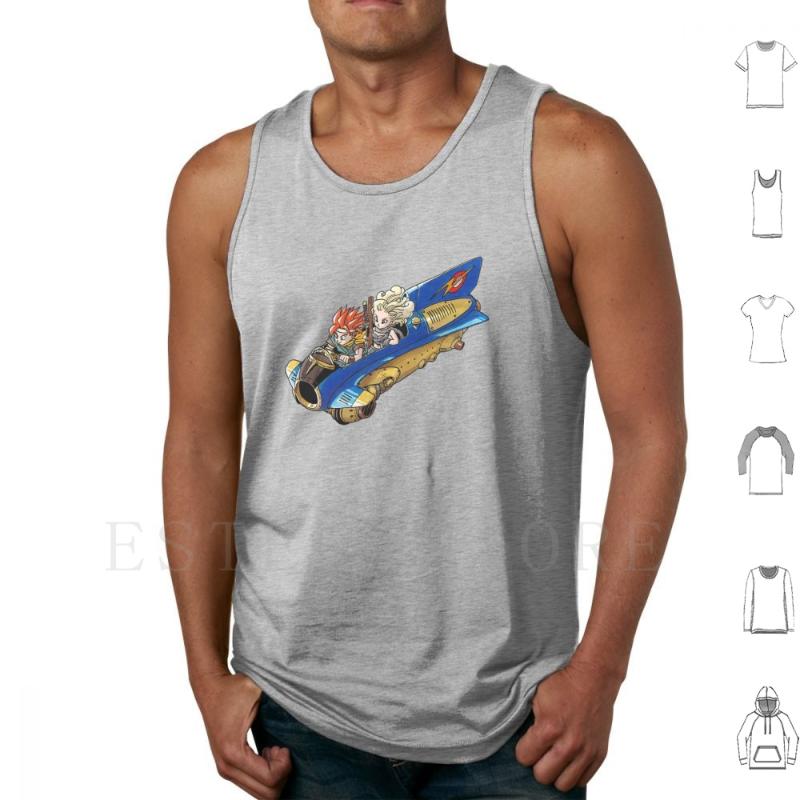 

Men' Tank Tops Chrono Trigger Jetbike Race Vest Sleeveless Rpg Jrpg Final Fantasy Squaresoft Pixel Art, White;black