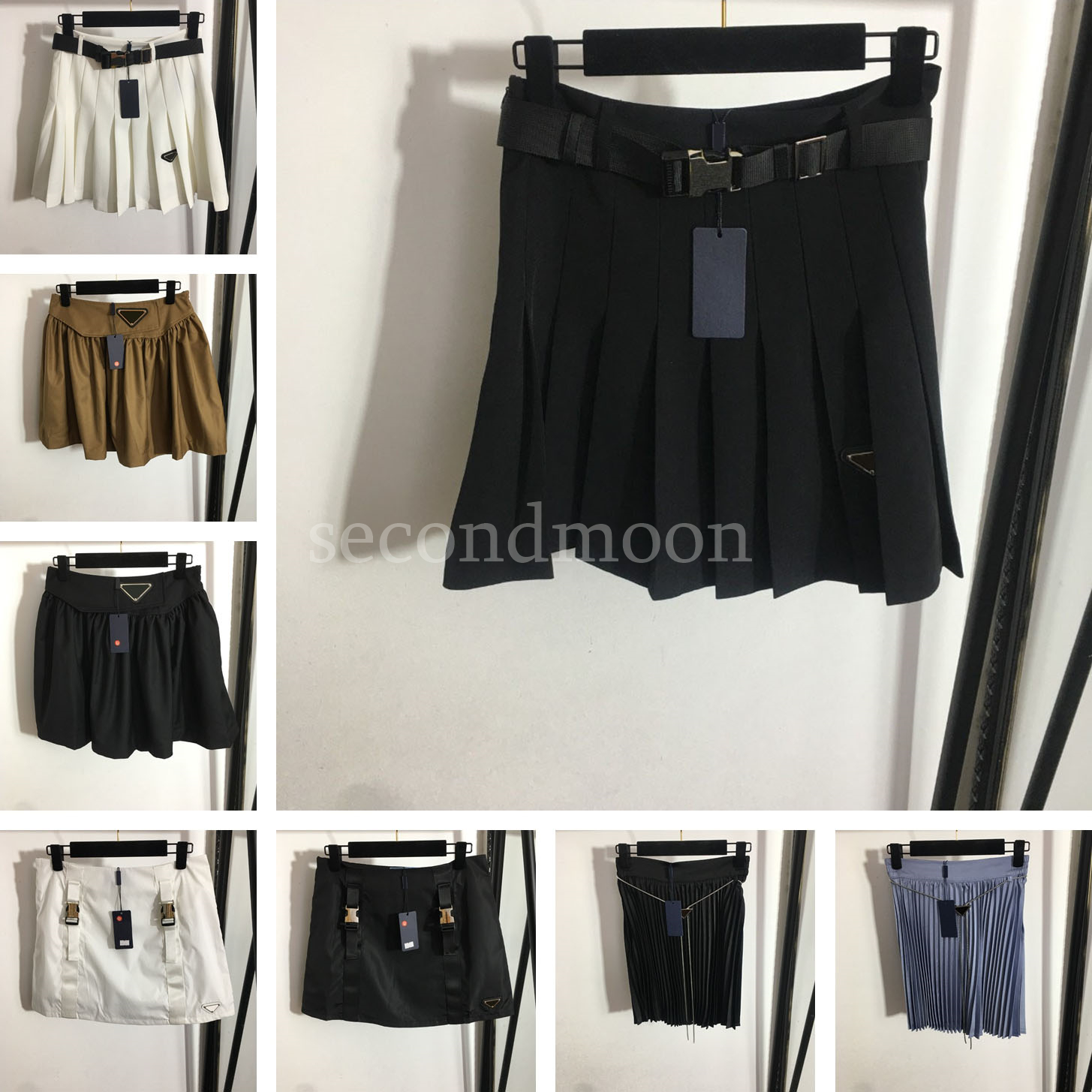 

Designer Triangle Badge Skirts Women Summer Sexy Skirt Outdoor Breathable Pleated Skirt Casual Style Clothing for Woman, Extra shipping fee