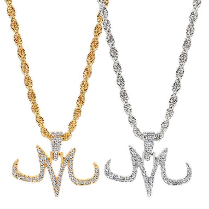 

Pendant Necklaces Hip-hop Style M Letter Necklace Dragon Magic Logo Majin Buu Tattoos Marks Gold Silver Color Neck Chain Jewelry Gift