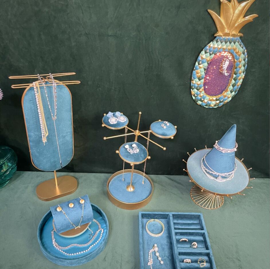 Iron Earrings display propsStorage Holders jewelry show hanger earring necklace jewelry rack ring tray-image-757213388