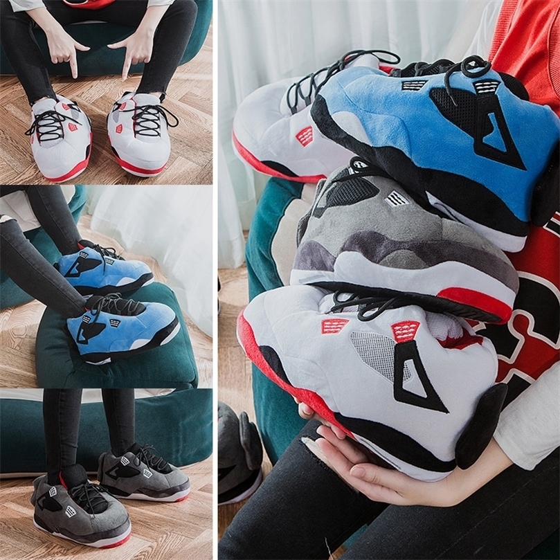 

Winter Warm Slippers Women Cute Home Unisex  Sneakers Men House Floor Cotton Shoes Woman EU 36-44 Plush Sliders 220409