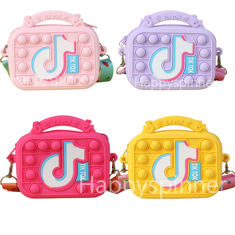 

Pop Toy Bag Shoulder Big Purse Push Bubble Crossbody Fashion Handbag Fidget Toys Lovely Sensory Silicone for Students Kids, Bags