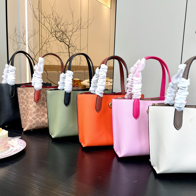 

Shopping bag women designer high quality leather handbag fashion shoulder bag shopping bag multi color 24 "21cm, Army green
