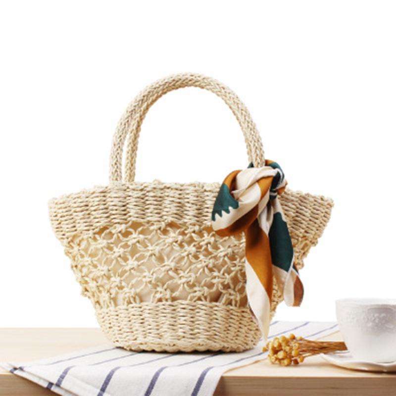 

Evening Bags Chinese Style Small Hand-woven Woven Beach Bag Hollow Scarves Fresh Straw Holiday Leisure BagEvening, Mi se chang