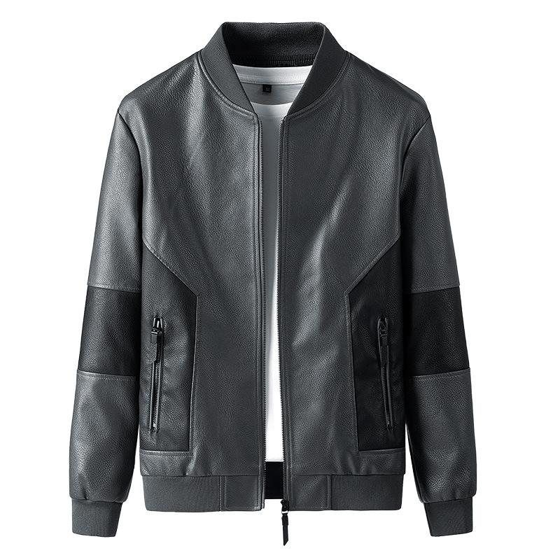 

Men's Jackets Mens Spring PU Leather Jacket Autumn Fashion Vintage Coats Men Motorcycle High Quality Casual -4XMen's, Photo color