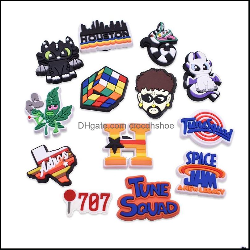 

Shoe Parts Accessories Shoes Soft Rubber Houston Decoration Charm Buckle Jibitz For Croc Charms Dh79T