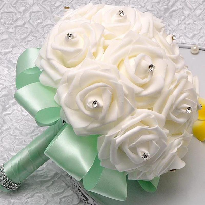 

Wedding Flowers Bridal Colourfast Foam Roses Artificial Flower Bride Bouquet PartyWedding
