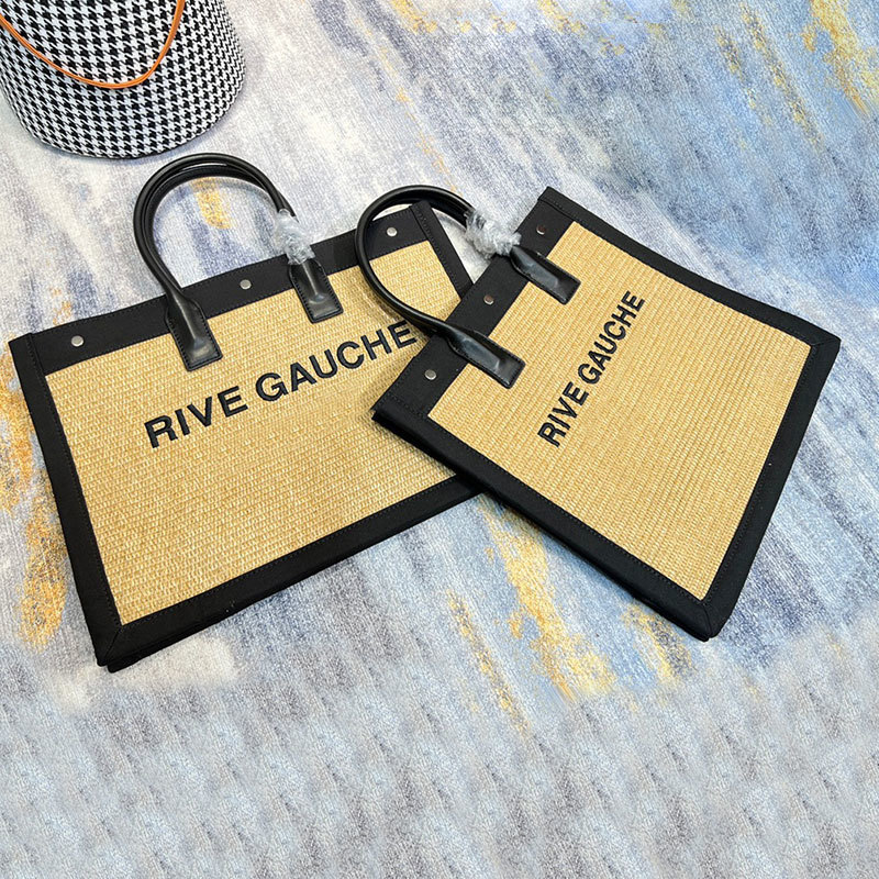 

Women Fashion Tote Designer Handbag Summer Straw Shopping Bag Lady Letter Print Beach Bag Style Canvas Bags No Box, Color2