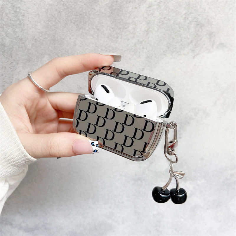 

Fashion Earphone Case For Apple AirPods Pro 3 AirPods1 2 Earphone Silver Letters Case Cover Earphones Protect Shell