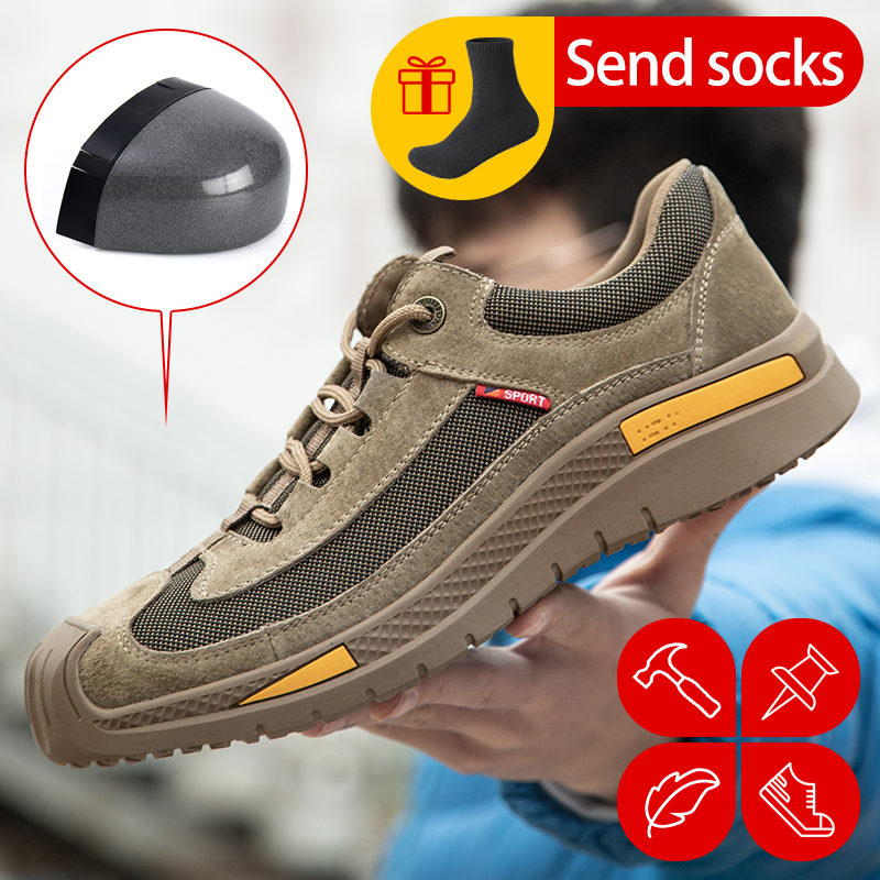 

Safety Shoes Men Women Steel Toe Cap Crash-Proof Anti-Puncture Sport Summer Sneakers IndestructibleWork Boots Breathable Qualit, 05 safety work shoes