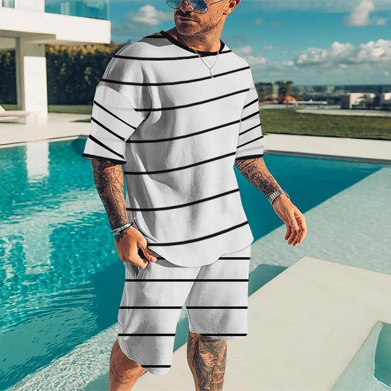 

Men's Tracksuits Summer Men Tracksuit T Shirt Fashion Man 2 Piece Set 2022 Casual Short Sleeve Shorts Sets Loose Sport Jogging Suit Clothing, Kz-ot8034