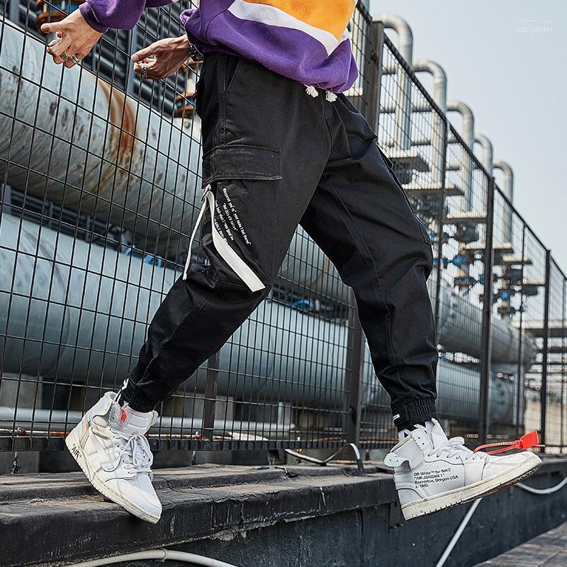 

Men's Pants Arrival Men's Top Fashion Cargo Brand Binding Loose Multi Pocket Leggings Hip Hop Overalls MenMen's Men'sMen's Naom22, Black