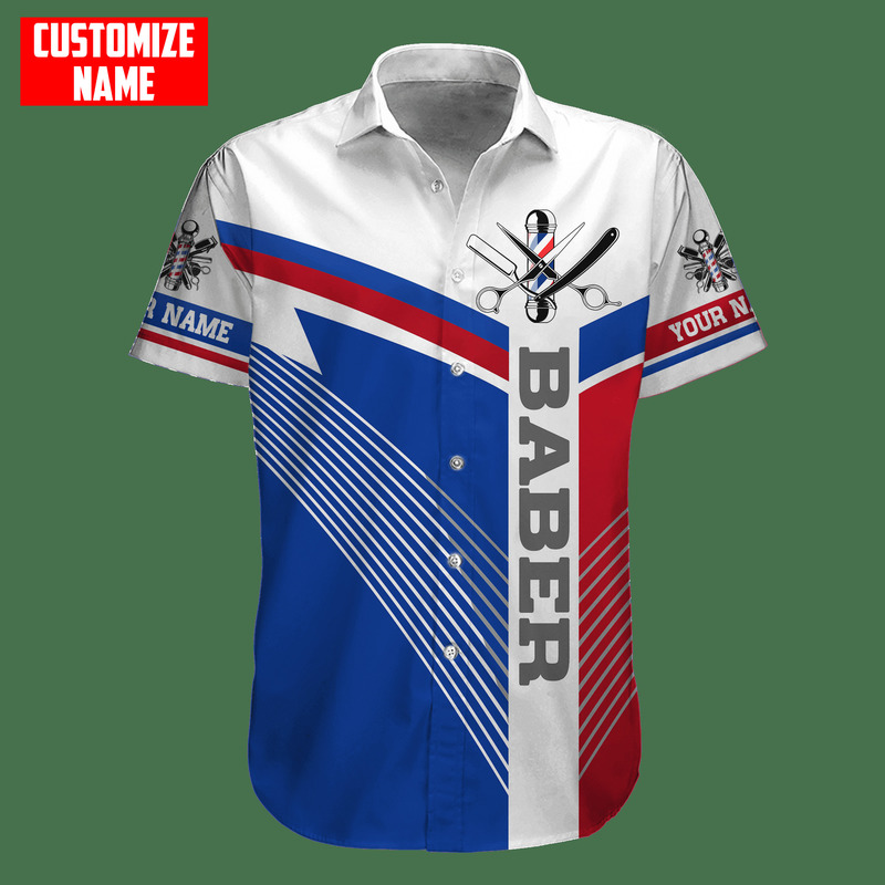 

Hawaiian beach summer Short sleeve shirt Personalized Name Barber 3D Printed Mens Shirt Casual Harajuku Tee shirts DXCS03 220606