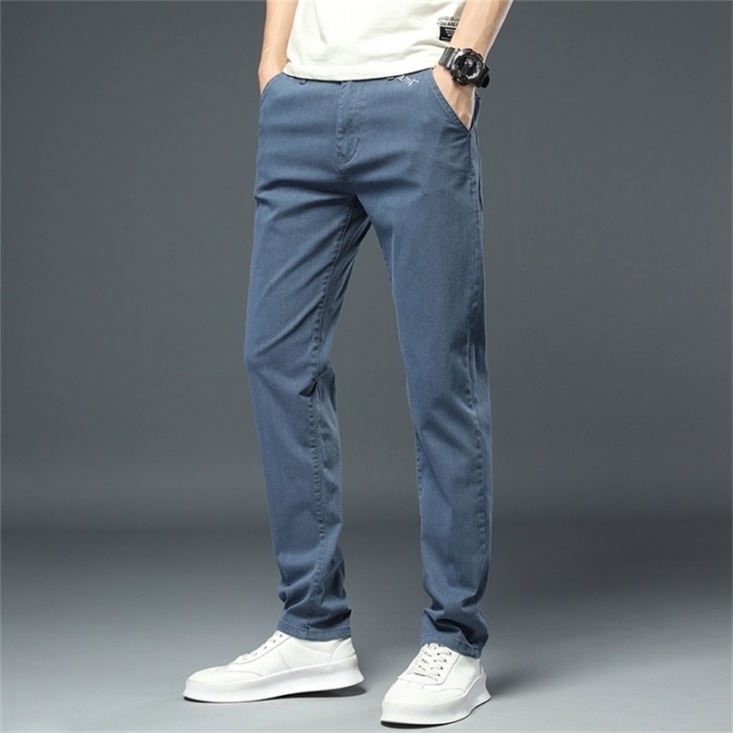 

Autumn Classic Style Men's Stretch Slim Casual Pants Letter Embroidery Fashion Trousers Male Black Lake Blue Light Gray 220813