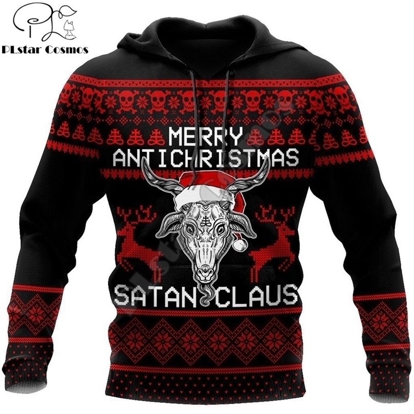 

Merry Christmas Satanic Claus 3D Printed Fashion Hoodies Men Sweatshirt Unisex Zip Pullover Casual Jacket Tracksuit DW0253 220406