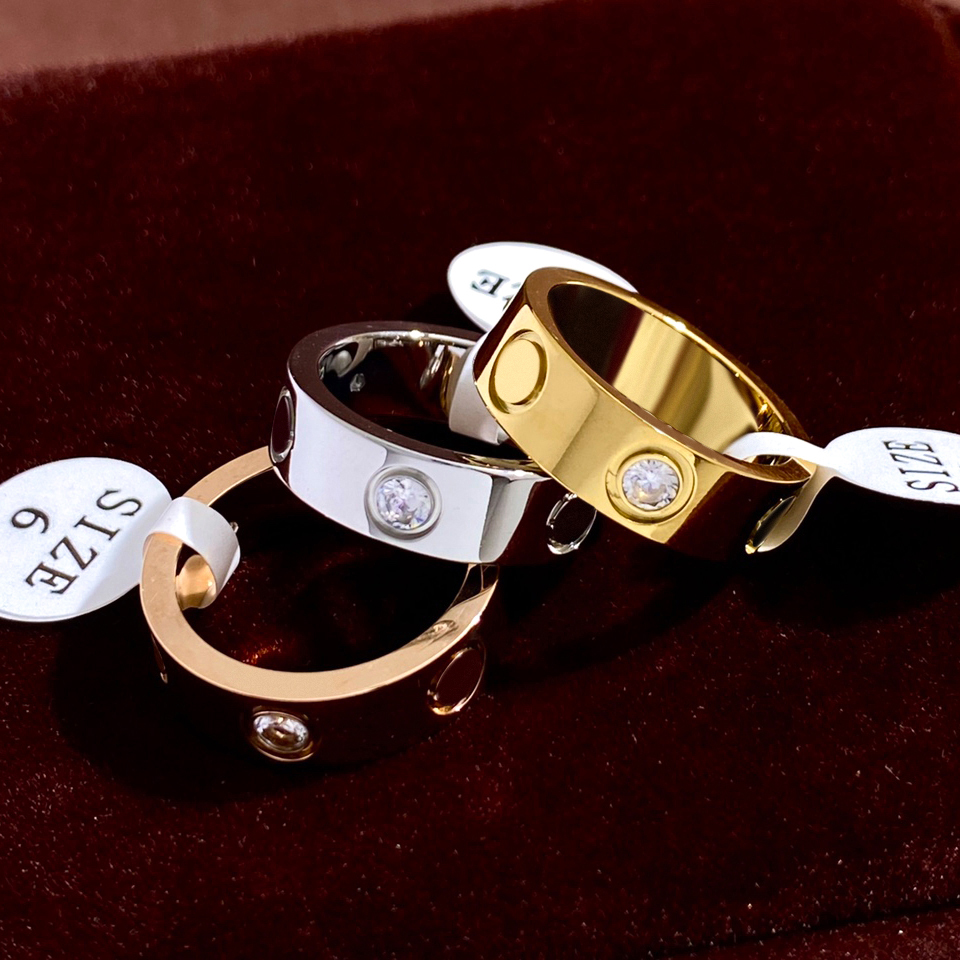 Love Ring For Women Screw Rings For Men Ice Up Ring Diamond Engagement Wedding Jewellery Woman 18k Gold Plated Party Accessories With Jewelry Pou