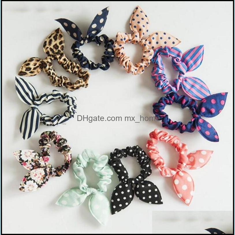 

Children Hair Bands Cute Bunny Rabbit Ear Elastic Floral Dot Accessories Scrunchy Candy Color Headdress Drop Delivery 2021 Baby Kids Mate, As picture