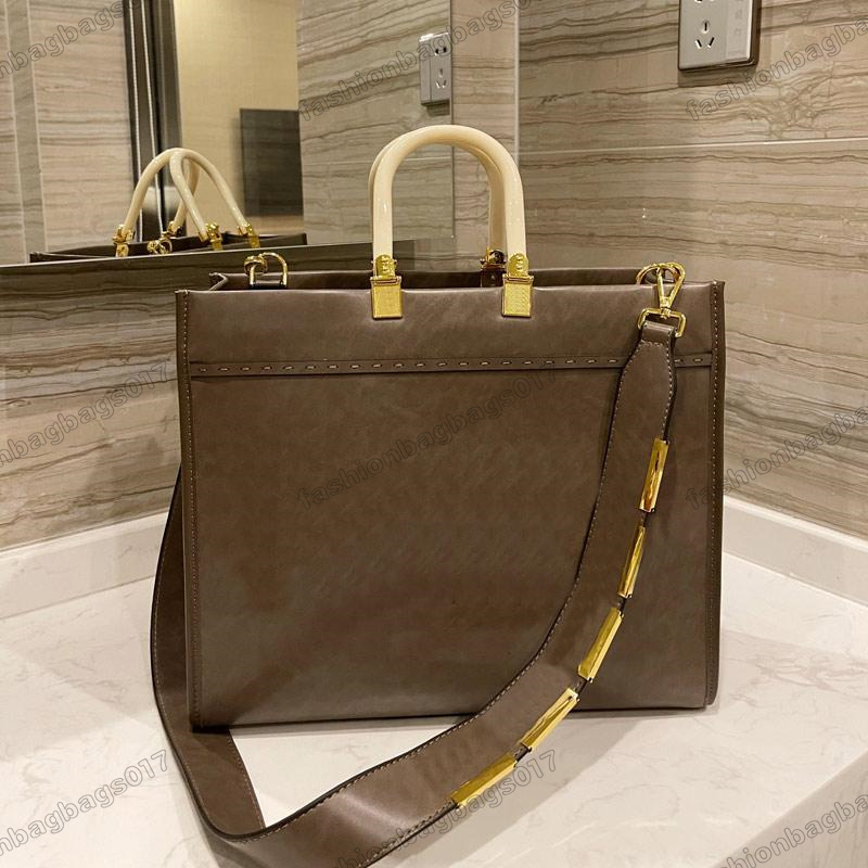 

Luxury Sunshine Shopping Bags Medium Tote Women Leather Handbag Lady Hobo Shoulder Bag Black Brown White Orange Classic Handbags
