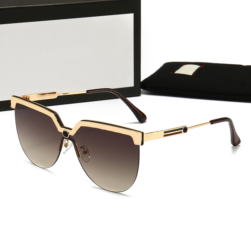 Lunettes de soleil de styliste pour femmes, monture Polaroid, verres de luxe en métal, UV400, surdimensionnées, avec boîte