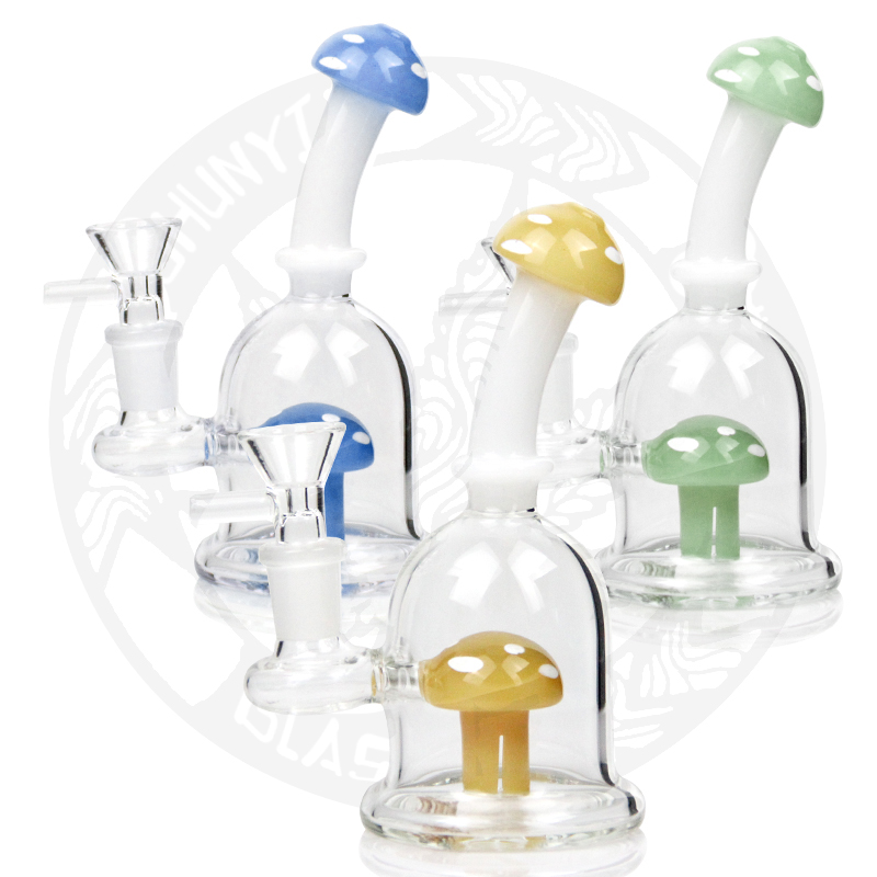 

7 inches mini mashroom dab rig hookah glass smoking bong water pipe cute recycler