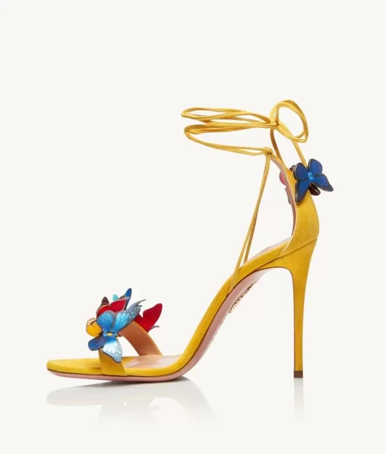 

Women wedding party dress bride sandal luxury design high heels Papillon Sandals ankle strap colourful butterflies size 35-42275H