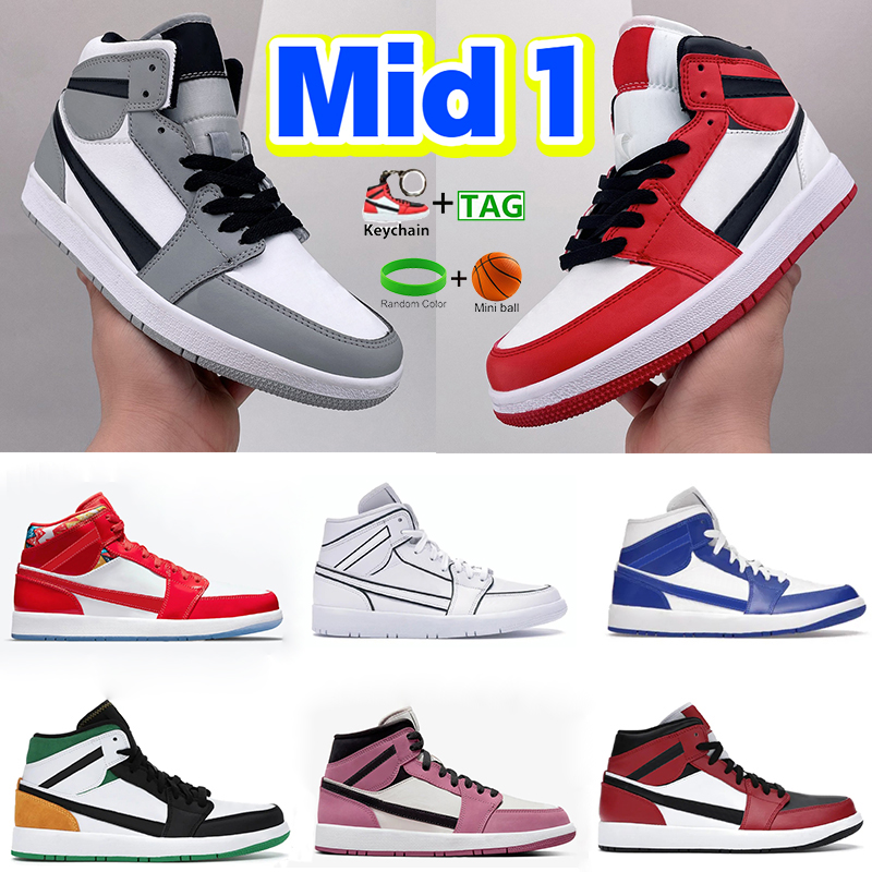 

Fashion mid 1 1s Mens Designer Basketball Shoes Light Smoke Grey 2.0 Chicago Pink Quartz UNC Barely Rose Black Dark Beetroot Pine Green Shad, No.31- 36-39 paint drip