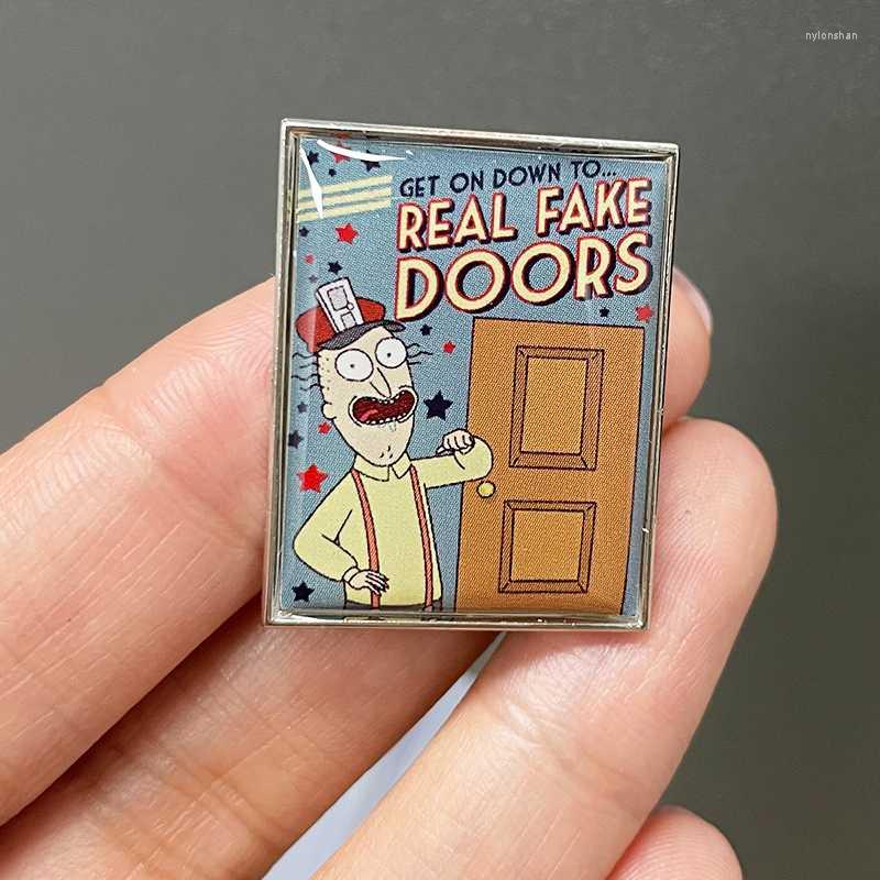 

Brooches Pins Get On Down To Real Fake Doors Badge The Weird Wonderful World RiIck N M0rty Parallel Universe TV Advertisement Brooch Lapel