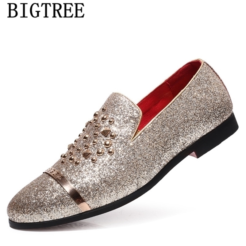 

Italian Fashion Glitter Loafers Men Arrival Coiffeur Wedding Dress Formal Shoes Elegant Party Classic 220812gxgx, Black