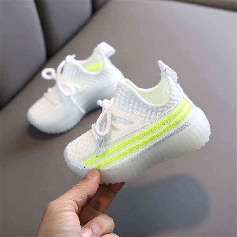 

Children's Breathable Coconut Shoes Boys And Girls Fashion Luminous Baby Shoes Soft Sole Non-slip Leisure Children's Sports Shoe G220517, A0005white