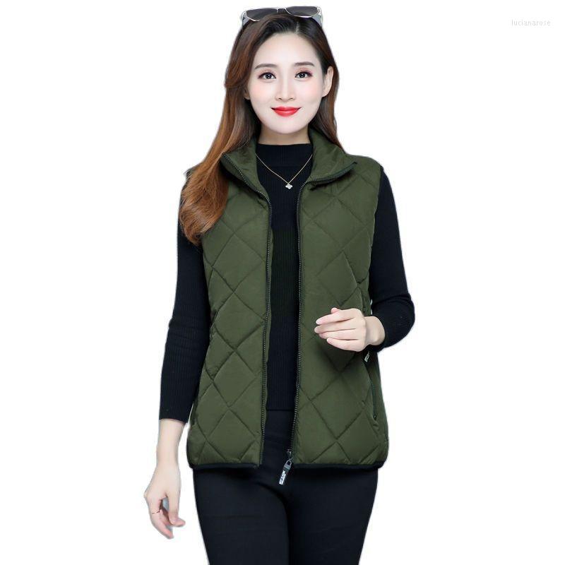 

Women's Vests 5XL 2022 Women Autumn Winter Cotton Vest Femme Casual Waistcoat Female Sleeveless Jacket Slim Fit Warm Coat Plus Size Luci22, Black