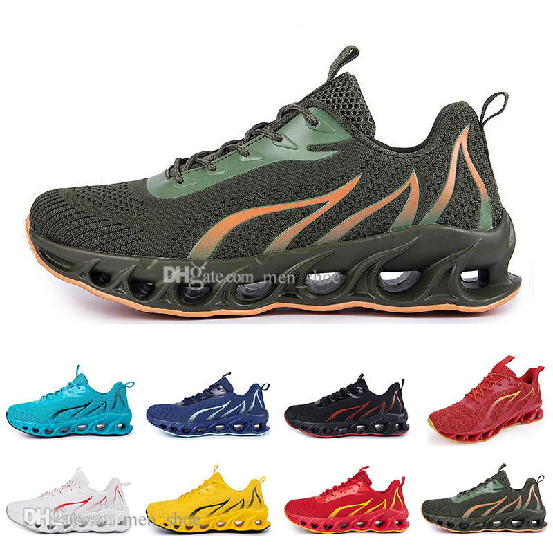 

men running shoes black white fashion mens women trendy trainer sky-blue fire-red yellow breathable casual sports outdoor sneakers style #2001-24, Picture