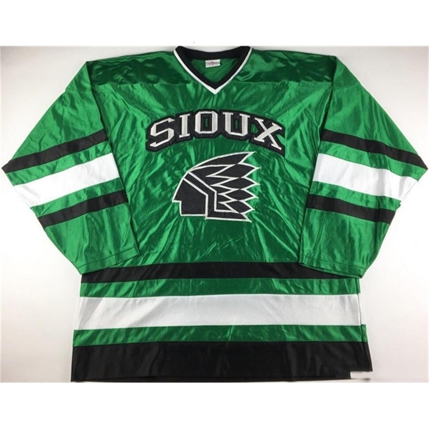 

Nikivip custom jersey 5XL 6XL Vintage University of North Dakota Fighting Sioux Graphic Hockey Jersey Embroidery Stitched Customize any number and n, As show