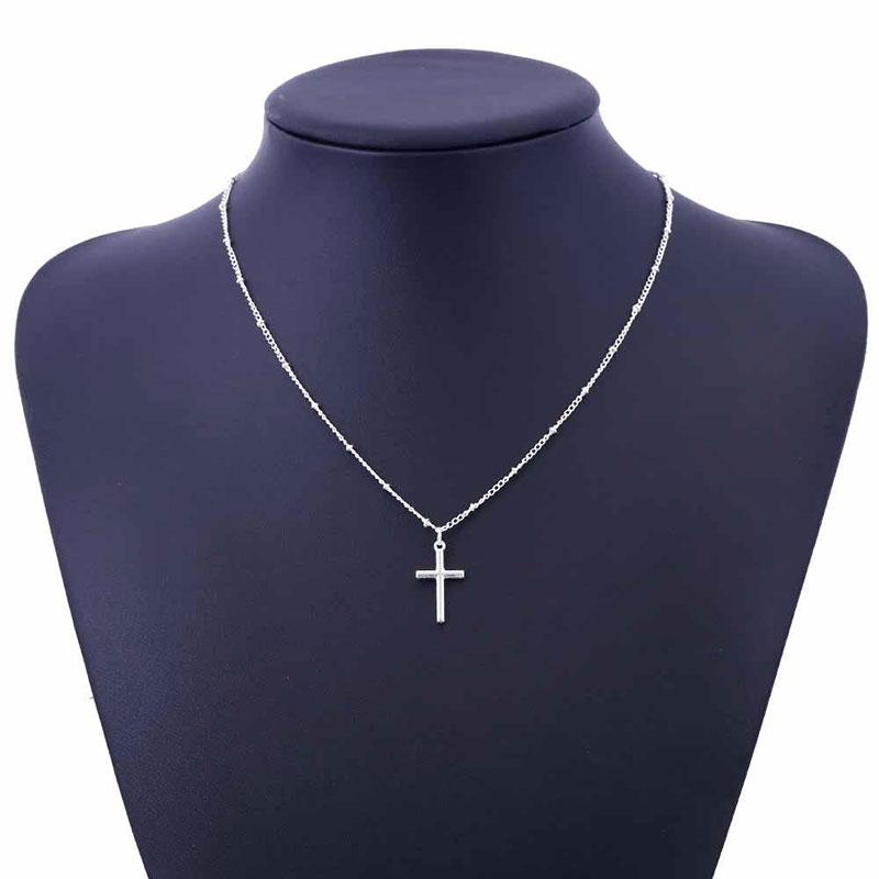 

Pendant Necklaces Piece Fashion Chain Small Cross Necklace Religious Jewelry Fine Golden Collar GlitteryPendant