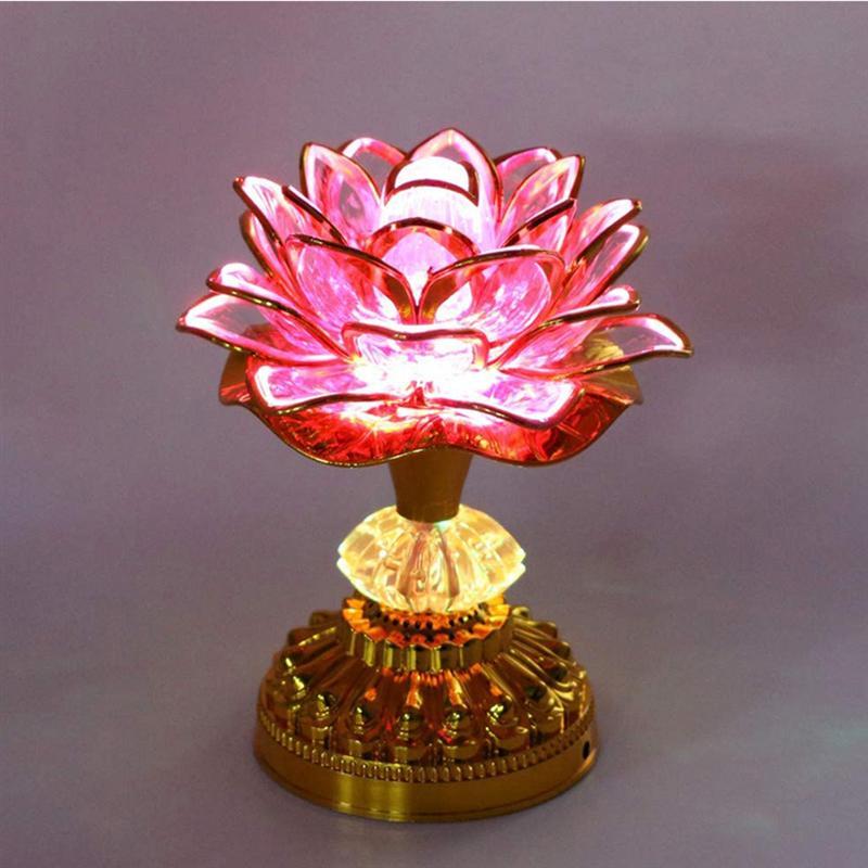 

Night Lights 1pc LED Lotus Lamp Color Changing Buddha Hall Ornament Home Decoration Aesthetic Room Decor