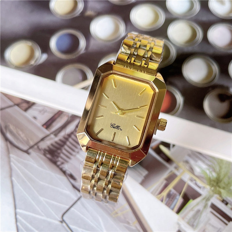 2022 Femmes de haute qualité Montres de luxe Trois points Series Femme Quartz Watch European Top Brand Steel Strap Diamond Clock Fashion Girl Bij
