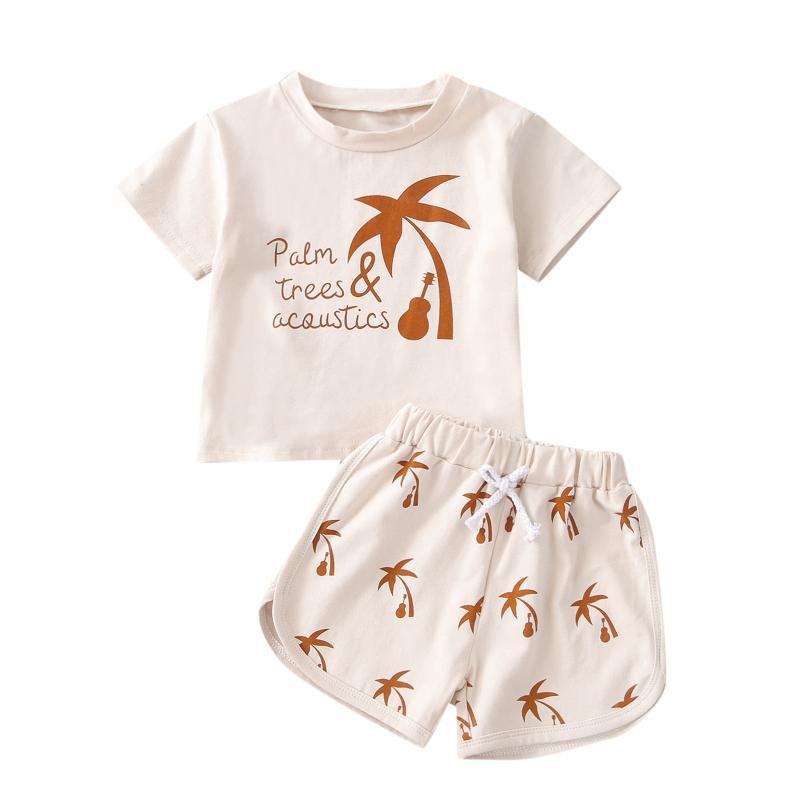 

Clothing Sets Pudcoco 2022 Boys 2PCS Pants Suit Short Sleeve Tree Print Crew Neck T-Shirt Same Style Toddler Summer Shorts SetClothing, As pic