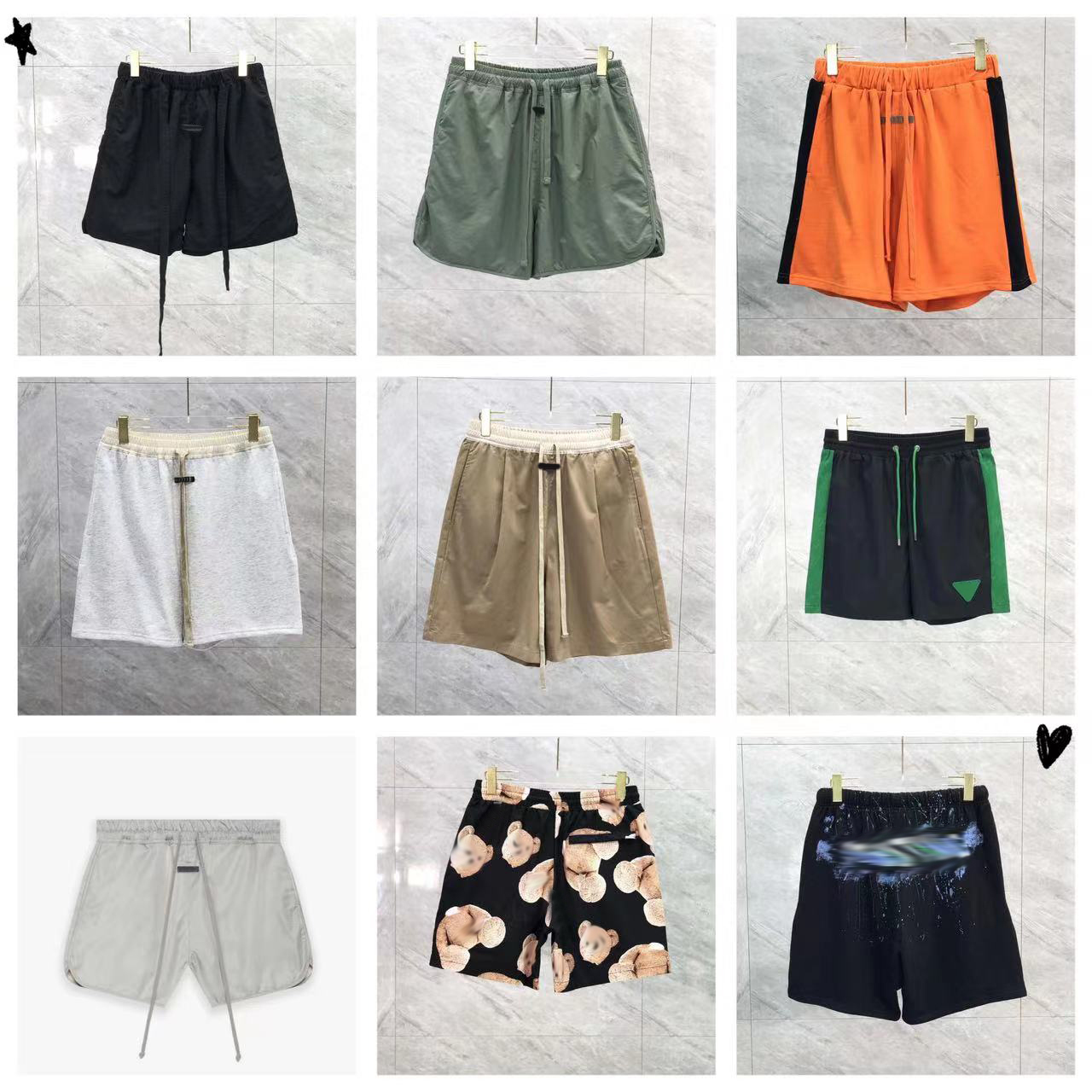 

New Summer Cotton Fashion Casual Loose Mens Shorts Beach Casual Fitness Training Pants Travel Shopping Five-Point Pant Eric Emanuel Shortss