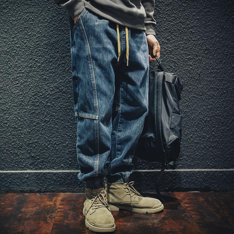 

Men' Jeans Men Ankle Length Fashion Loose Leisure Male Korean Style Denim Trousers Teen Ins Harajuku Fashtion Z64Men, Blue