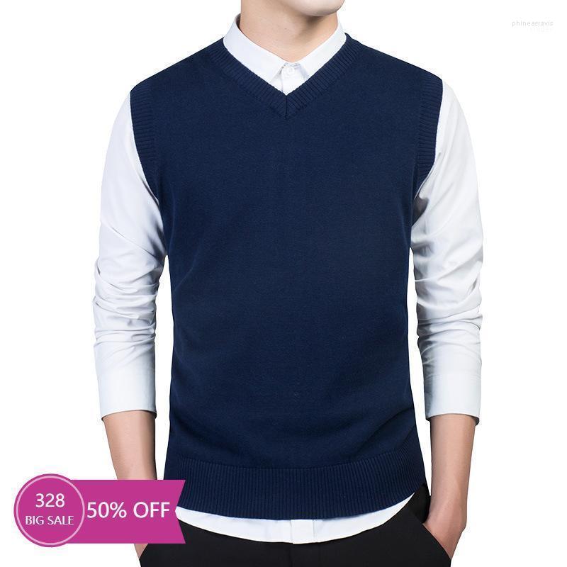 

Men's Vests Winter And Spring Mens Sweaters Vest 2022 Fashion Arrivals England Style Korean Clothing Sweater Sleeveless Phin22, Black