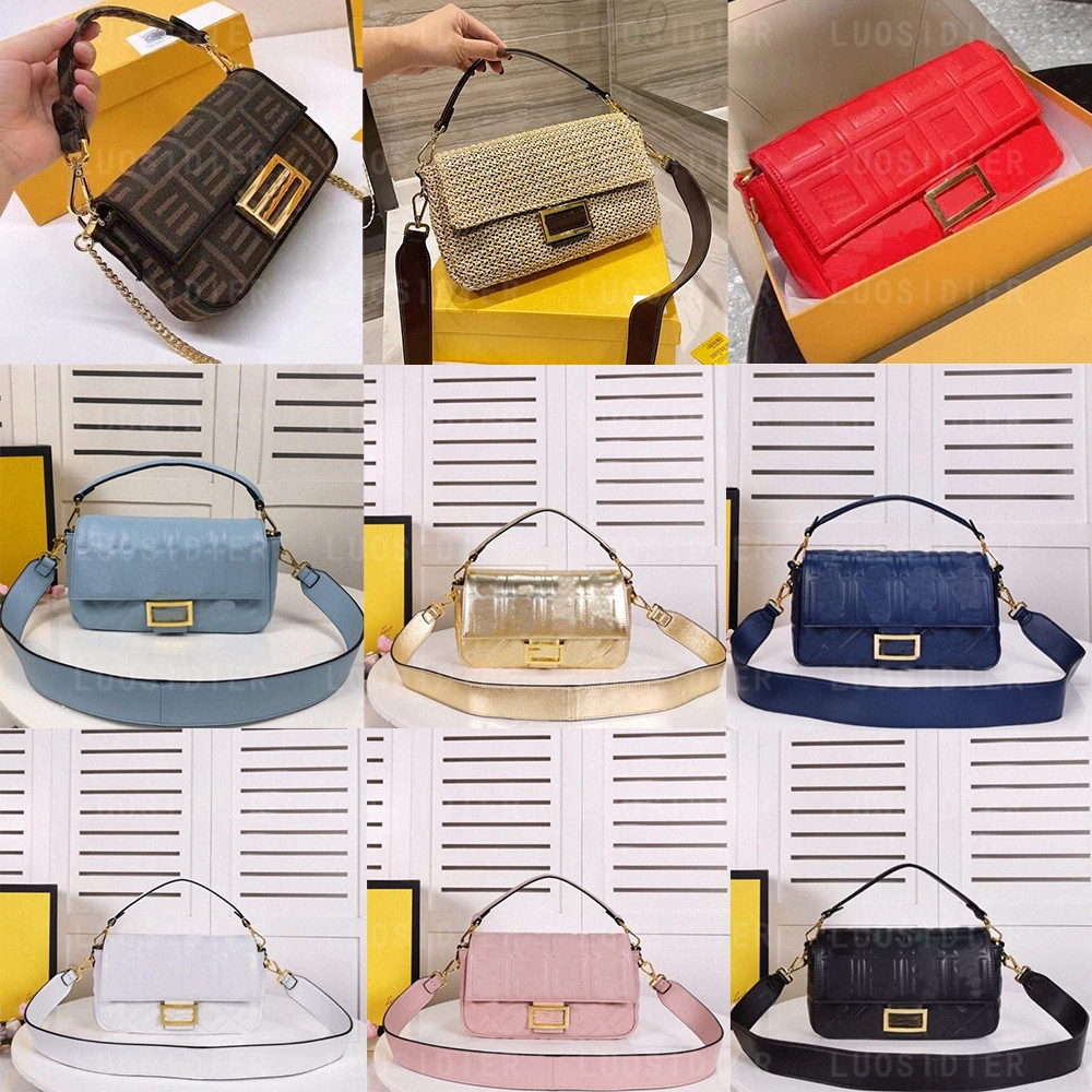 

Baguette Shoulder Bag Chain Midi Lilac nappa Iconic embossed F motif embellished F clasp Handbag Luxurys Designer Cross Body Shopping, 12