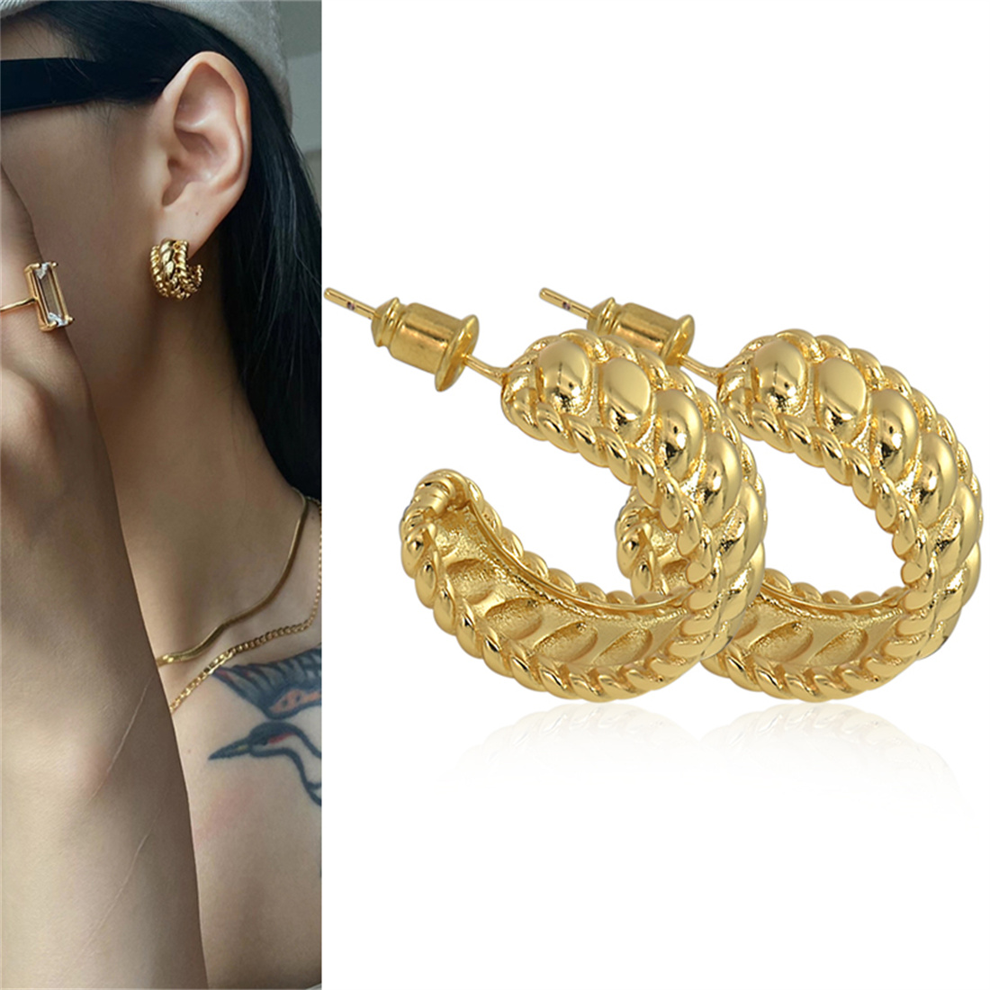 2022 Amour Boucles D'oreilles pour Femmes Stud Petit Grand Cercle Hoop Boucle D'oreille Punk Hip Hop Bijoux Accessoires Or Amant Boucles D'oreill