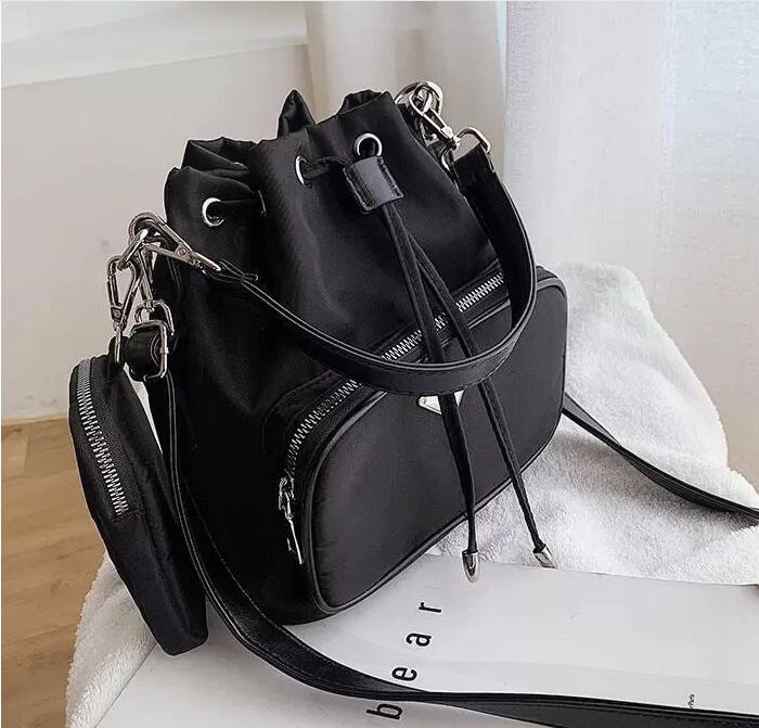 

Fashion Bucket Shoulder Bag Women Drawstring Crossbody Bag Female Messenger Bags P Luxury Designer Brands Ladies Nylon Handbag, Other
