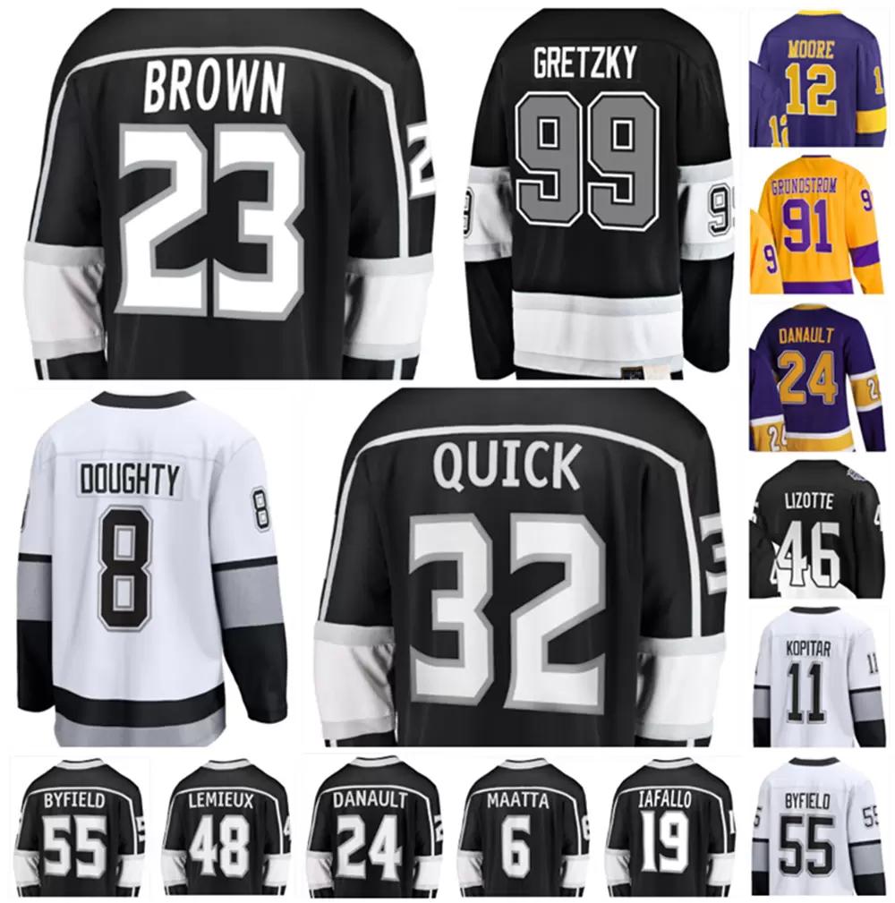 Hockey 2022 Anze Kopitar Hockey Jersey Drew Doughty Jonathan Quick Dustin Brown Wayne Gretzky Phillip Danault Quinton Byfield Custom Stitche pers