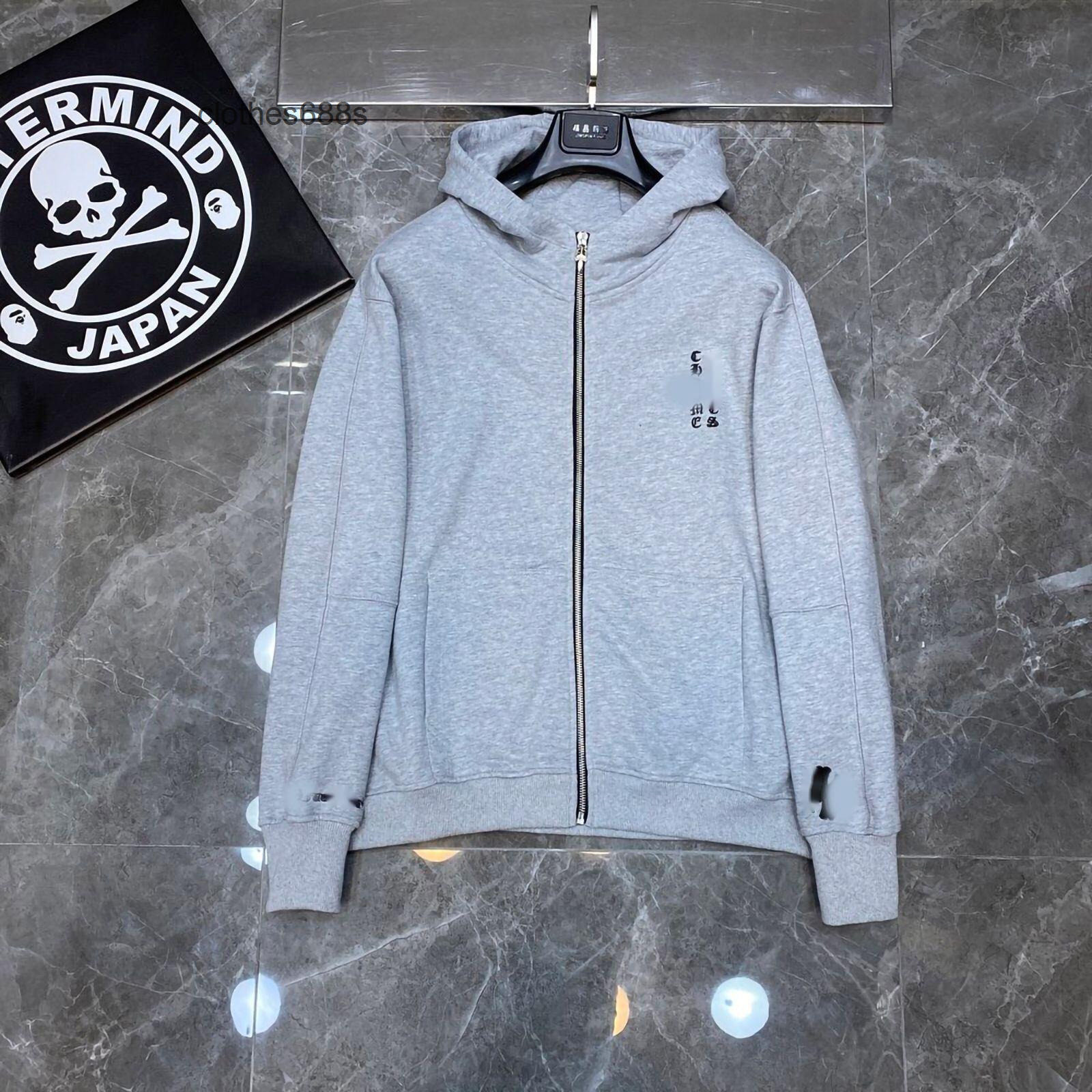 

hearts22ss hoodies hEarTS//ChROme 22 autumn winter ch embroidered zipper jacket Hooded Sweater loose casual men' and women' lovers' trend, Black