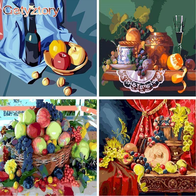 

Paintings GATYZTORY DIY HandPainted Oil Painting By Numbers Fruit Picture Paint Home Decor Unique Gift