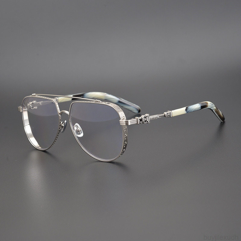 

Ch Chrome Sunglasses Frames Luxury Gold Carved Large Toad Glasses Heavy Industry Men's and Women's Models Equipped with Hearts Trend Spectacle Ei5k