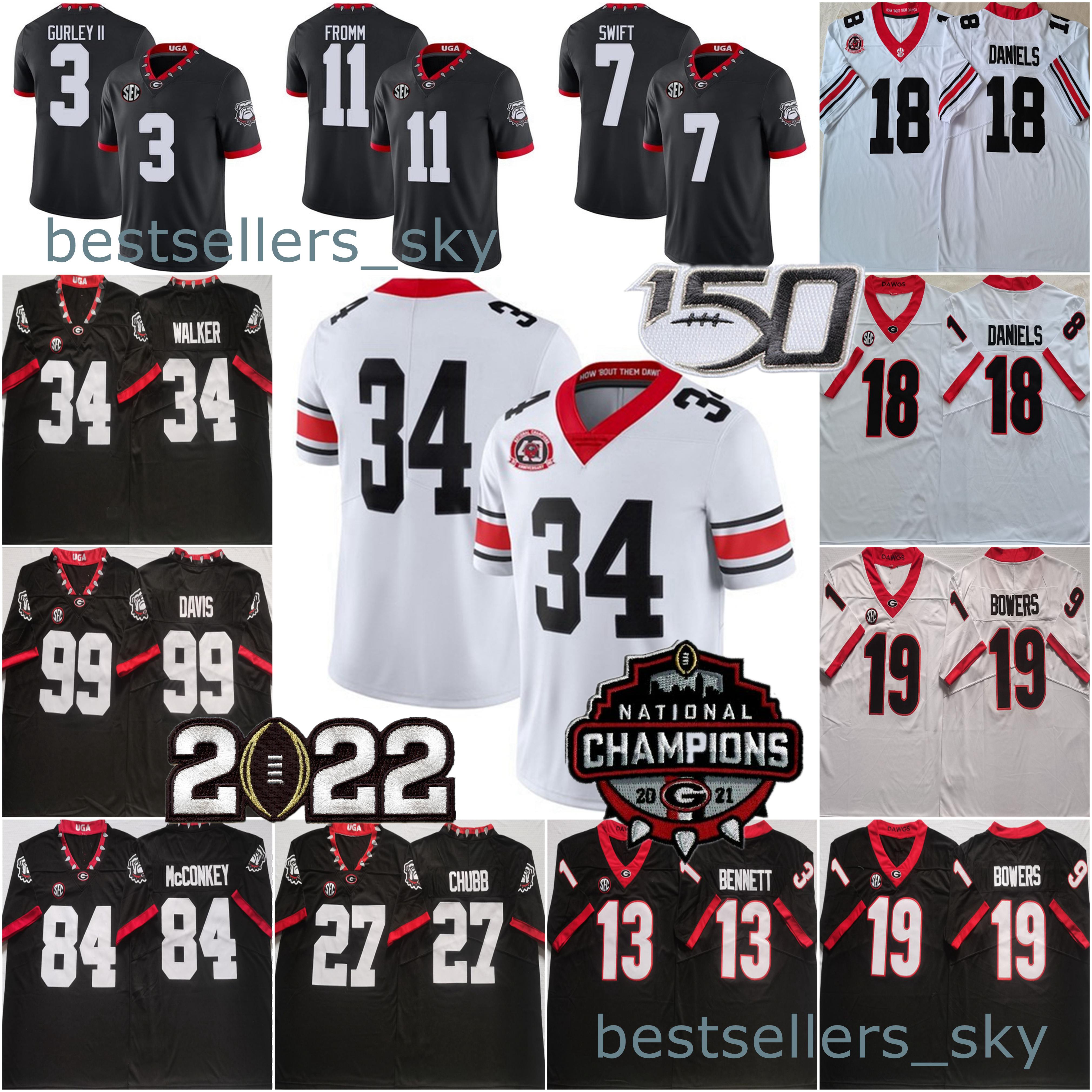 

NCAA College Georgia Bulldogs Football Jerseys Channing Tindall Jersey Lewis Cine Kelee Ringo Mark Webb Travon Walker Tyrique Stevenson Blaylock Custom Stitched, Men's black new with 150th patch