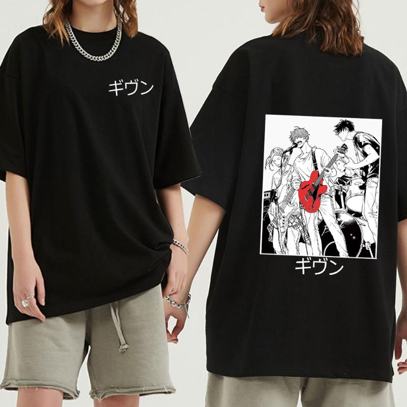 

Men's T-Shirts Given T Shirt Men Anime Sleeve Yaoi Bl Japanese Manga T-shirt Cartoon Mafuyu Graphic Tees Summer Tops Male, Yellow