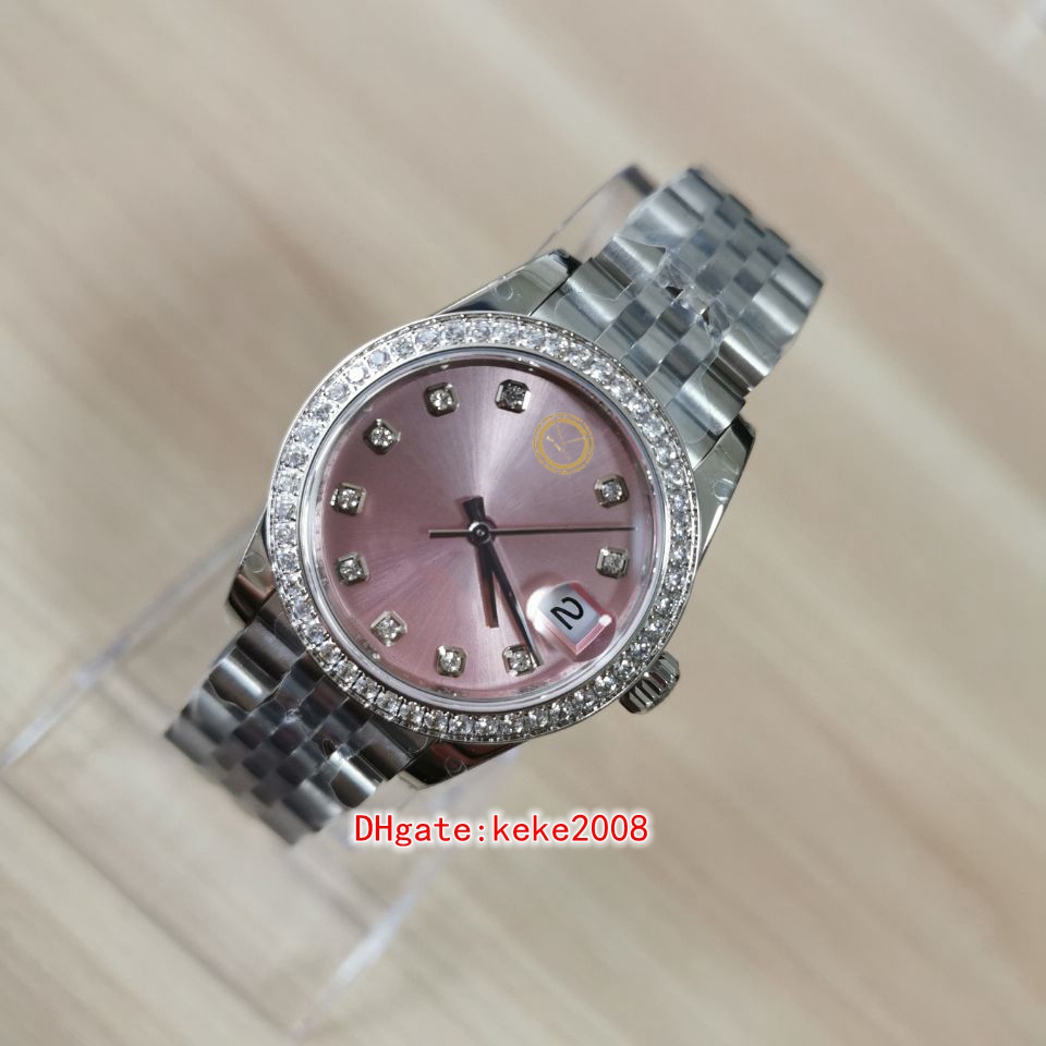 

Super Women's Wristwatches 278384RBR 278384 31mm Diamond border Stainless Steel pink Dial Sapphire jubilee bracelet Automatic mechanical Ladies Watch Watches, Box