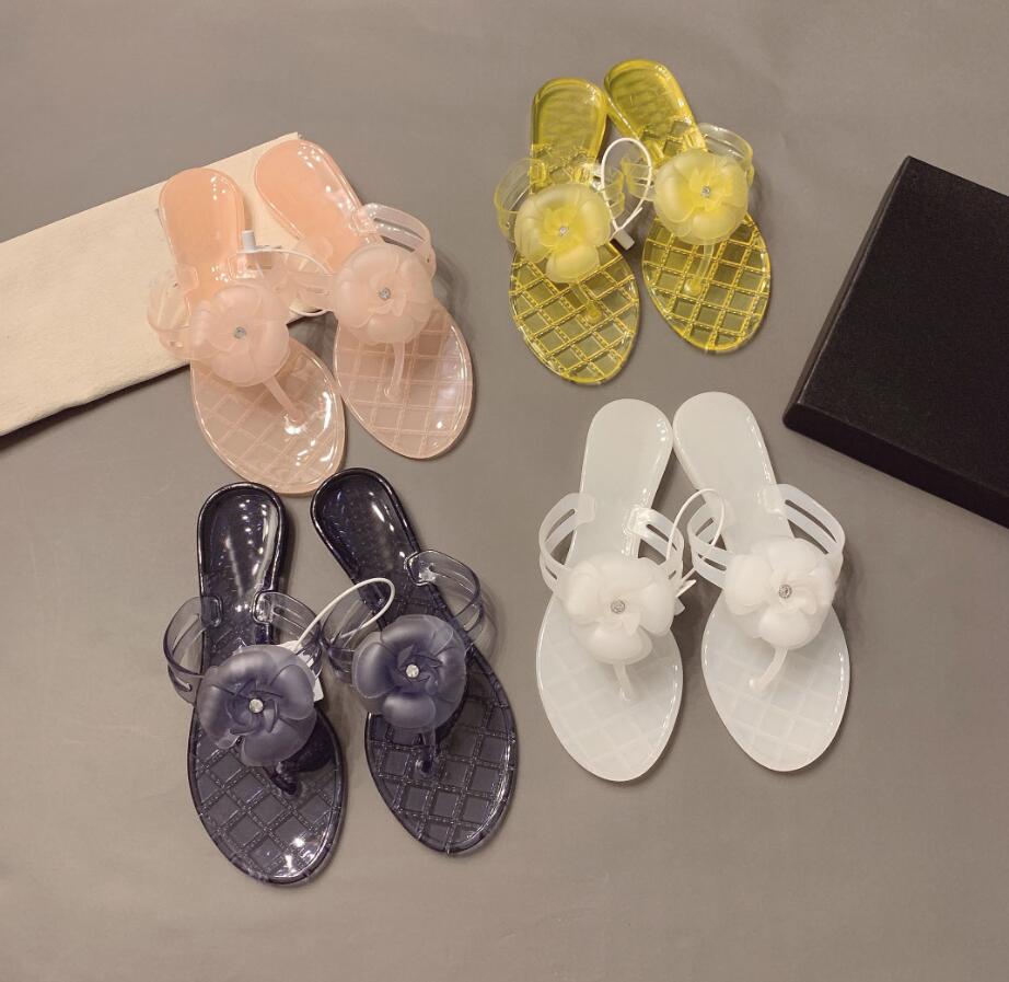 

2021 Luxury Designer Women Flower Flip Flops Sexy Slippers Summer Beach Mujer Fashion Sandals Casual Shoes Top Quality With Box Size 35-40, Color 1